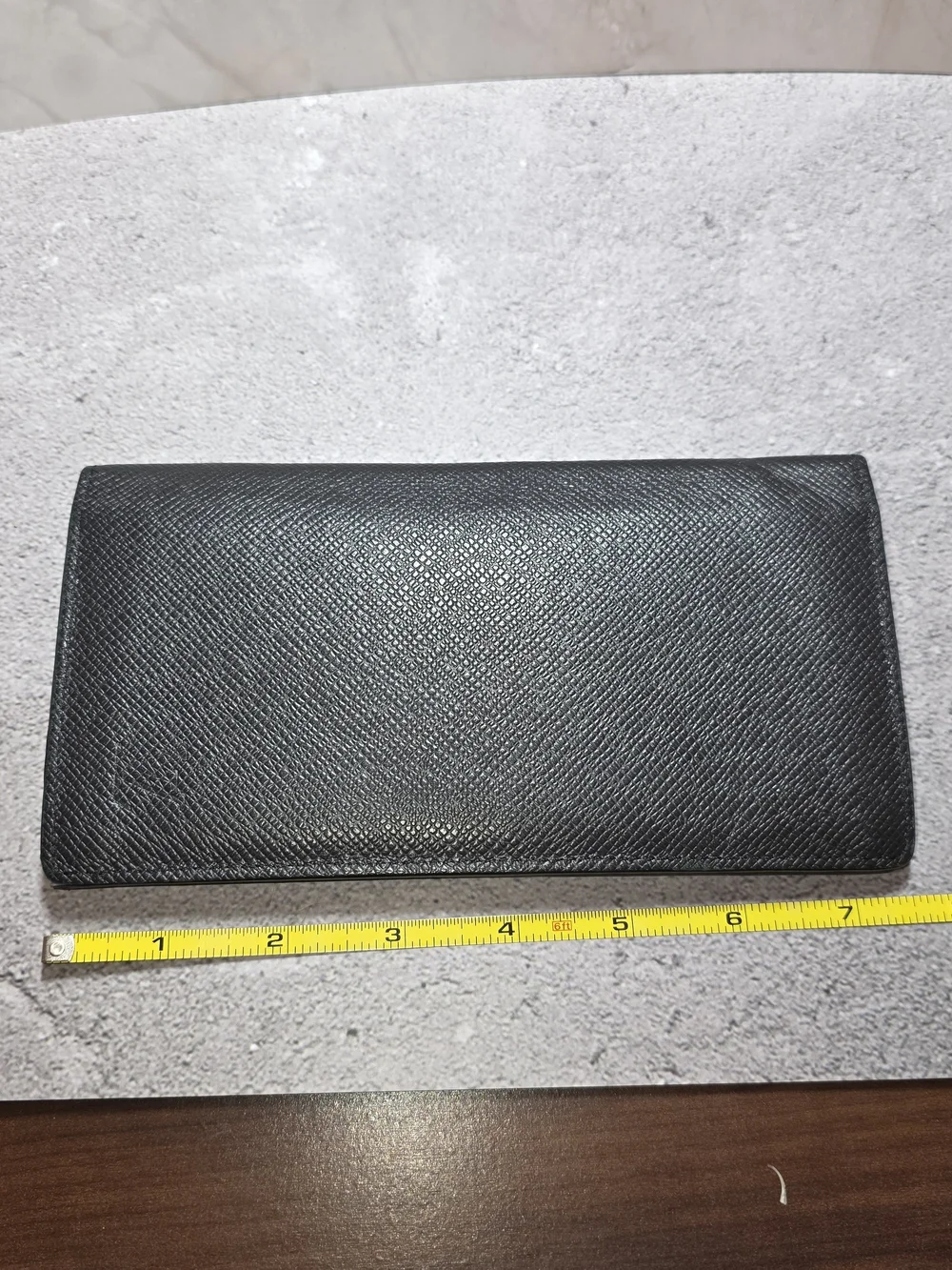 Louis Vuitton Black Textured Long Bifold Wallet